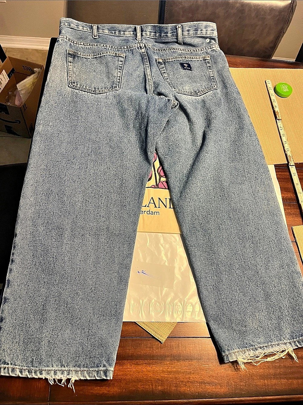 47”. R.K. Brand Men's 5 Pocket Denim Work Jeans Blue W 38 L 28 with free tote